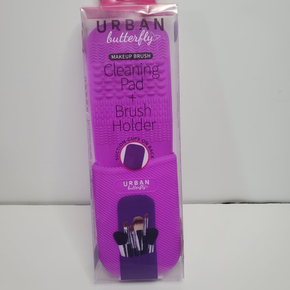 New Urban Butterfly Purple Makeup Brush Cleaning Pad & Brush Holder
